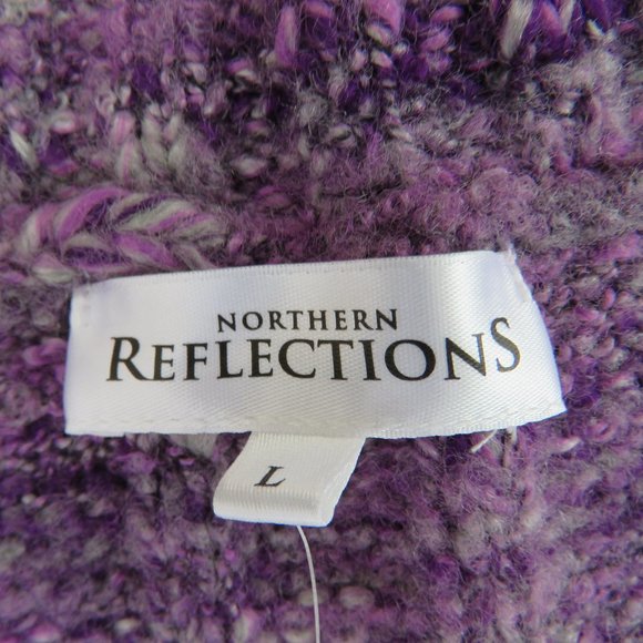 New Purple & Grey V-Neck Knit Sweater by Northern Reflections - Picture 5 of 7